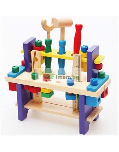 Дървена играчка, Работилница маса с инструменти